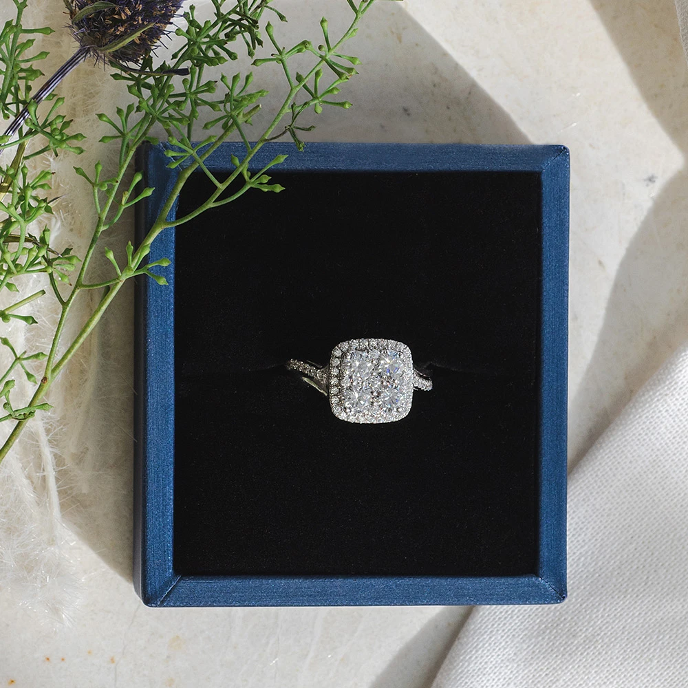 Engagement Ring with 1.50 Carat TW of Diamonds in 10kt White Gold