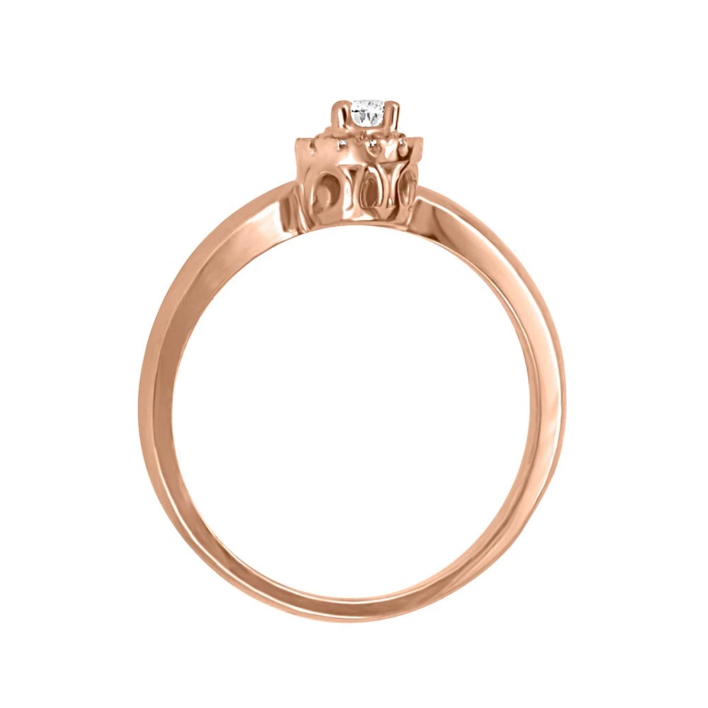 Colourless Collection Halo Engagement Ring with .27 Carat TW of Diamonds in 18kt Rose Gold