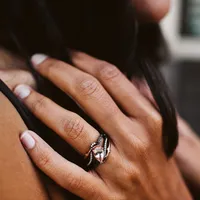 Enchanted Disney Villains Maleficent Ring with Morganite and .20 Carat TW of Diamonds in Sterling Silver and 10kt Rose Gold