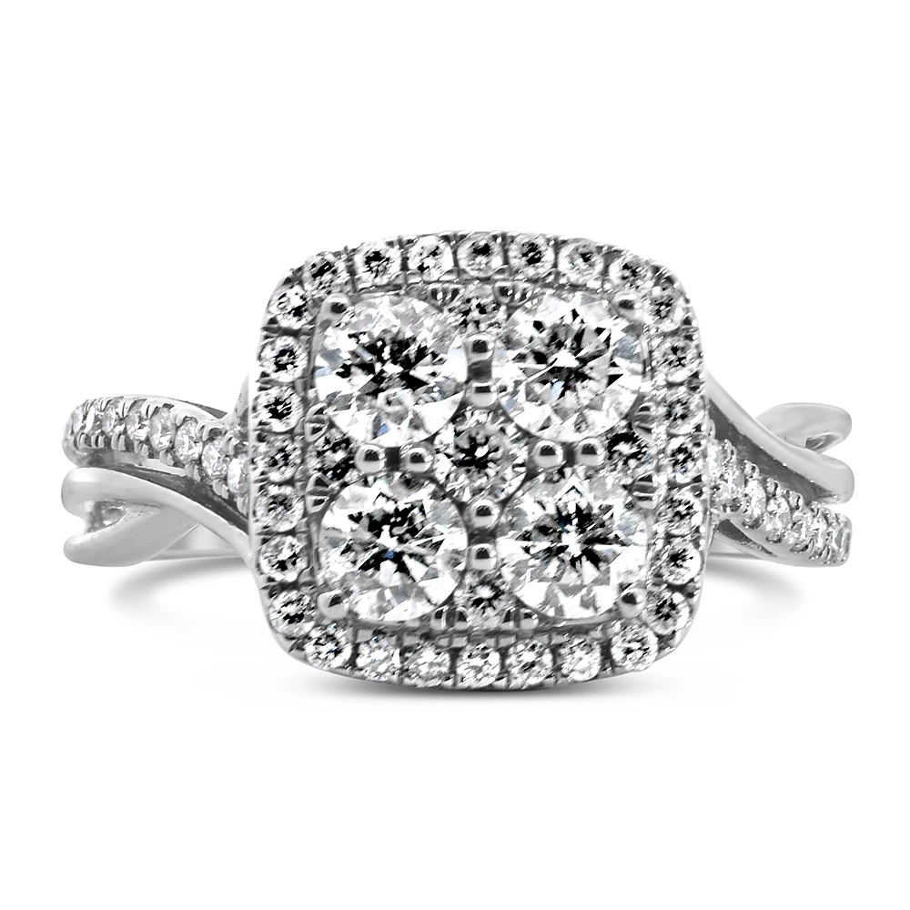 Engagement Ring with 1.50 Carat TW of Diamonds in 10kt White Gold
