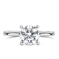 Classic Solitaire Engagement Ring with 1.50 Carat Lab Created Diamond in 14k White Gold