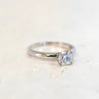 Solitaire Engagement Ring with 1.00 Carat Diamond in 14kt White Gold
