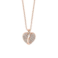 Heart Pendant with Cubic Zirconia in Gold Plated Sterling Silver with Chain