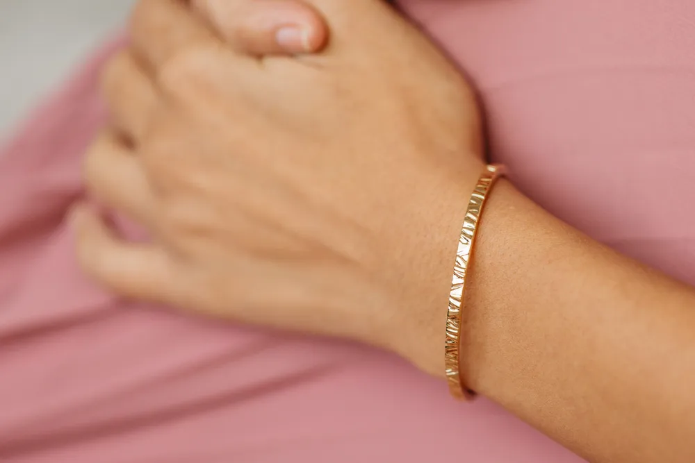 3MM Open Textured Bangle in Sterling Silver