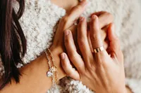 6.5″+1″Heart Bracelet with White Topaz in Gold Plated Sterling Silver