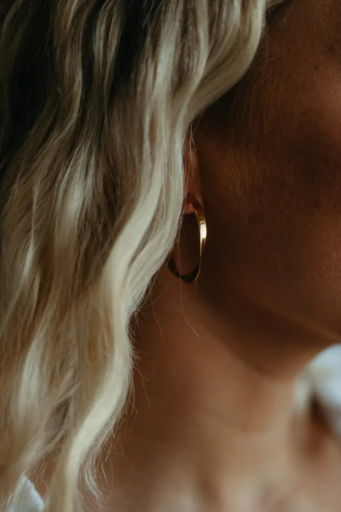Bold Hoop Earrings in Gold Plated Sterling Silver