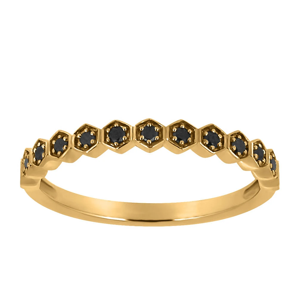 Ring with .14 Carat TW of Black Diamonds in 10kt Yellow Gold