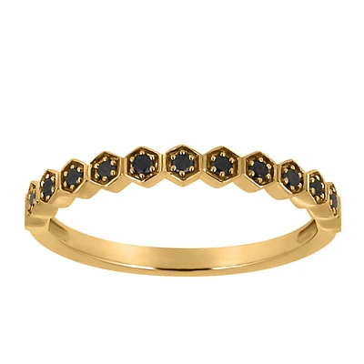 Ring with .14 Carat TW of Black Diamonds in 10kt Yellow Gold