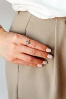Ring with Moss Agate and .06 Carat TW of Diamonds in 14kt Rose Gold