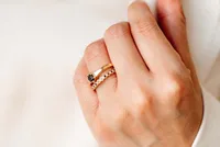 Ring with .14 Carat TW of Black Diamonds in 10kt Yellow Gold
