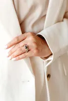 Bridal Set with 1.00 Carat TW of Black and White Diamonds in 10kt White Gold