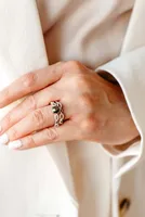 Bridal Set with 1.00 Carat TW of Black and White Diamonds in 10kt White Gold