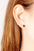 Heart Earrings with .15 Carat TW of Black Diamonds in Sterling Silver