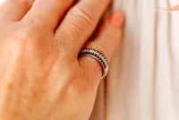Ring with .50 Carat TW of Black and White Diamonds in 10kt White Gold