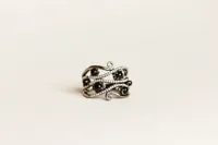 Enchanted Disney Ursula Ring with Black Onyx and .20 Carat TW of Diamonds in Sterling Silver