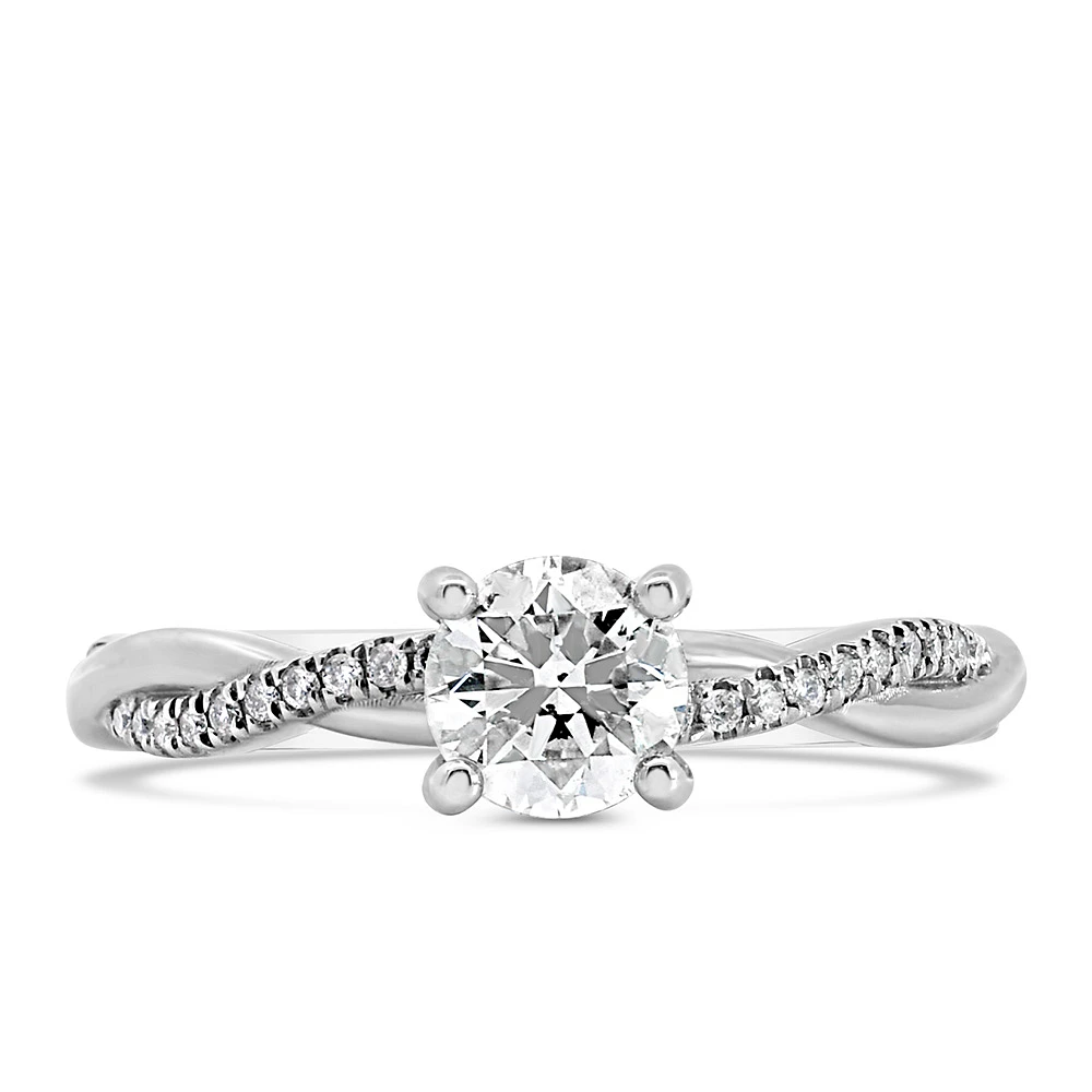 Fire of the North Engagement Ring with Carat TW of Diamonds in 14kt White Gold