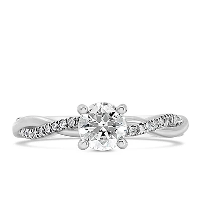 Fire of the North Engagement Ring with .85 Carat TW of Diamonds in 14kt White Gold
