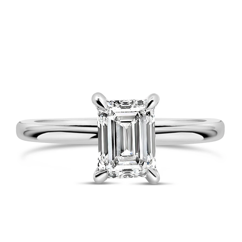 Emerald Cut Engagement Ring with Carat TW of Lab Created Diamonds in 14kt Gold