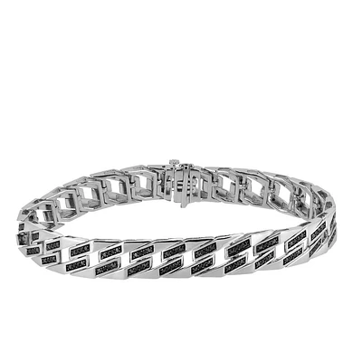 8.5″ Bracelet with 1.00 Carat TW of Black Diamonds in Sterling Silver