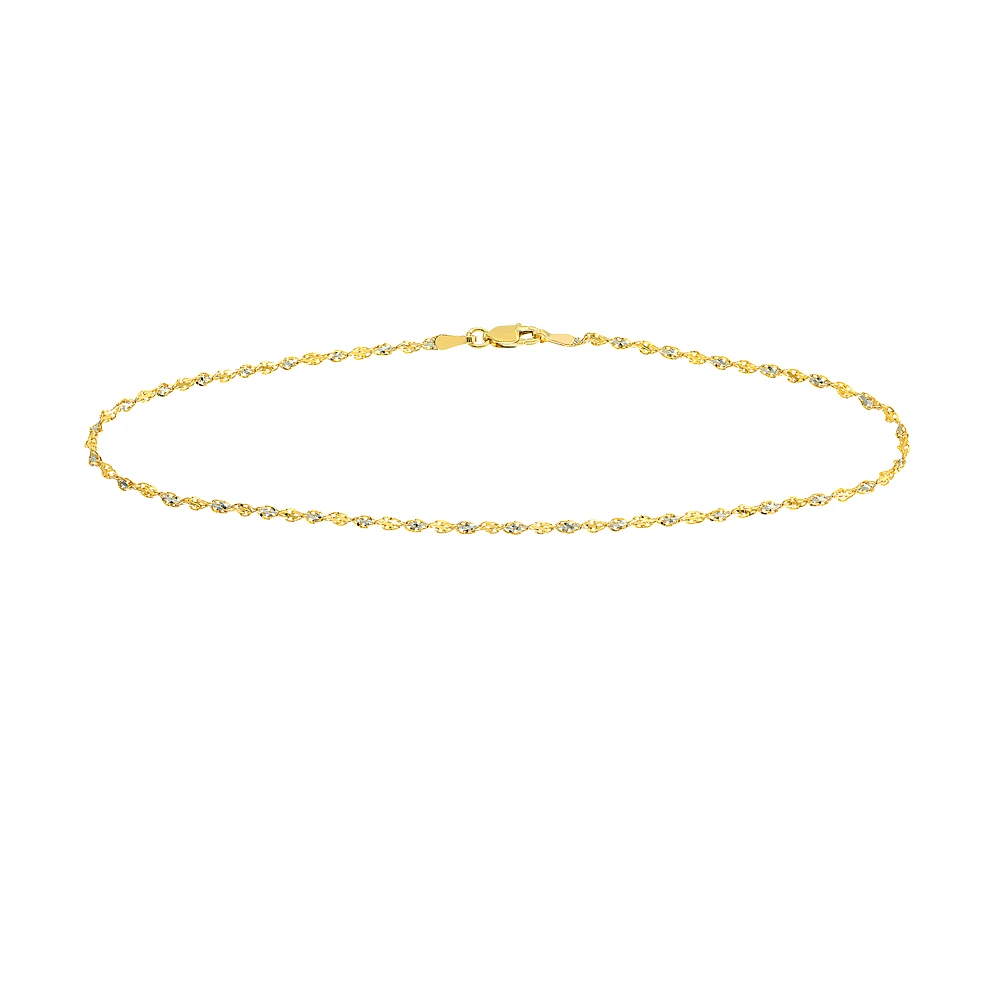 9″-10″ Dorica Anklet in 14kt Yellow, Rose, and White Gold