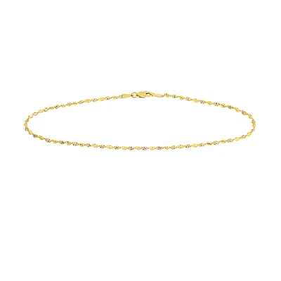 9″-10″ Dorica Anklet in 14kt Yellow, Rose, and White Gold