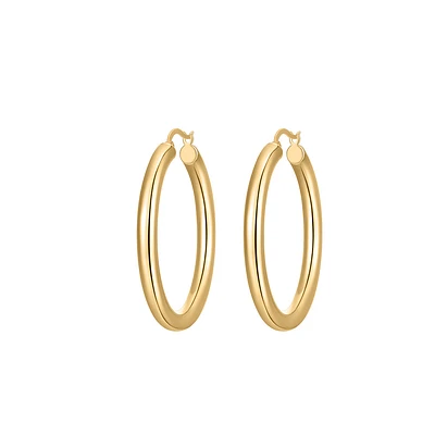 Hailey Slim Weightless 40MM Hoop Earrings in Gold Plated Sterling Silver