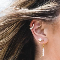 Earrings with White Freshwater Pearl in Gold Plated Sterling Silver