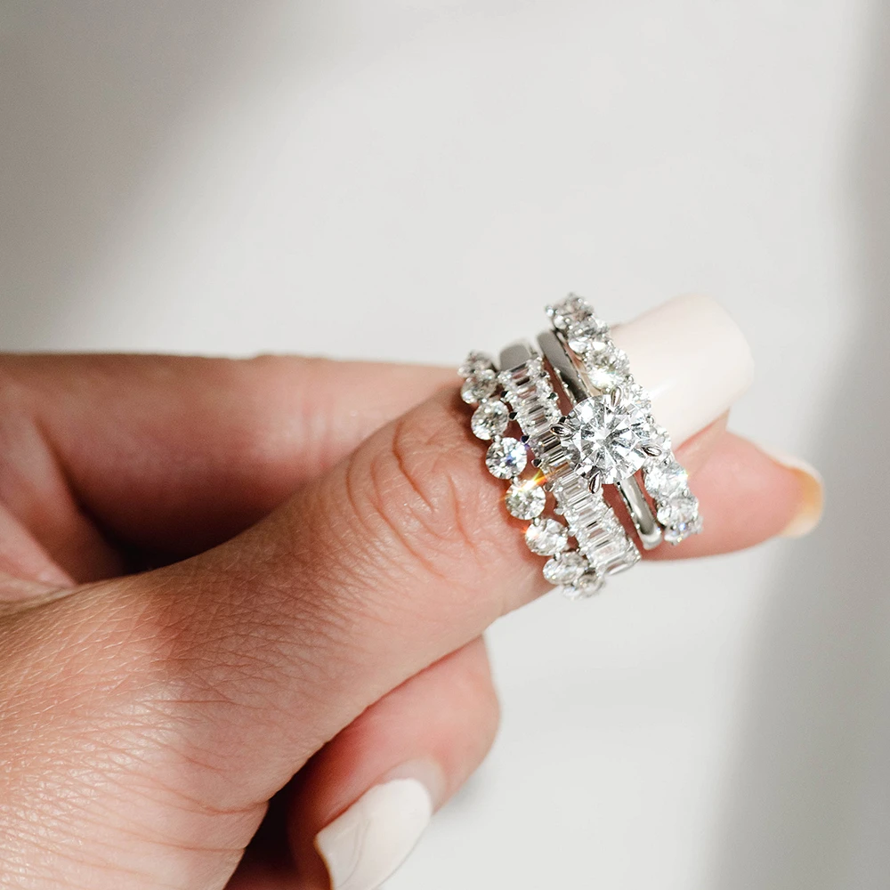 Wedding Band with Carat TW of Lab Created Diamonds in 14kt White Gold