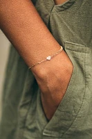 7.5″ Paperclip and Rolo Chain Mini Heart Bracelet in 10kt Yellow Gold