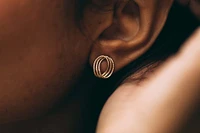 Triple Curve Helix Stud Earrings in 10kt Yellow Gold