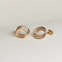 Triple Curve Helix Stud Earrings in 10kt Yellow Gold