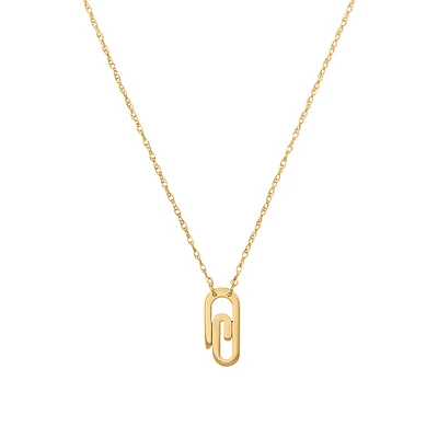 16″-18″ Mini Paperclip Necklace in 14kt Yellow Gold