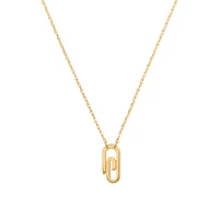 16″-18″ Mini Paperclip Necklace in 14kt Yellow Gold