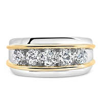 Men’s Ring with 1.50 Carat TW of Lab Created Diamonds in 10kt White and Yellow Gold