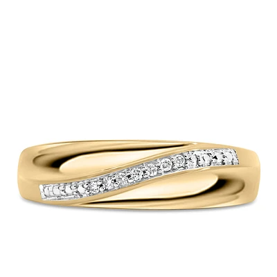 Men’s Wedding Band with .05 Carat TW of Diamonds in 10kt Yellow Gold