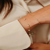 Bezel Bracelet with .15 Carat TW of Diamonds in 10kt Yellow Gold
