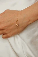 Safety Pin Bracelet in 10kt Yellow Gold
