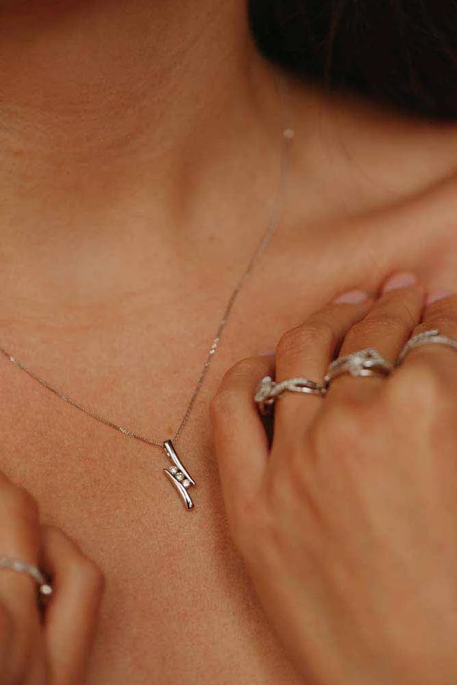 Pendant with Carat TW of Diamonds in 10kt White Gold with Chain