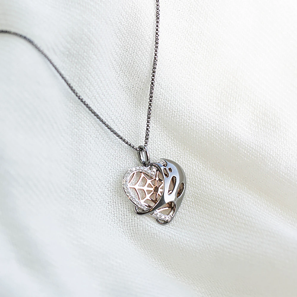 Marvel Spider-Man Venom Pendant with .10 Carat TW of Diamonds in Rose Gold Plated Silver with Chain