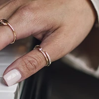 Open Stacking Band with .12 Carat TW of Diamonds in 14kt Yellow Gold