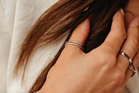 Open Stacking Band with .12 Carat TW of Diamonds in 14kt White Gold