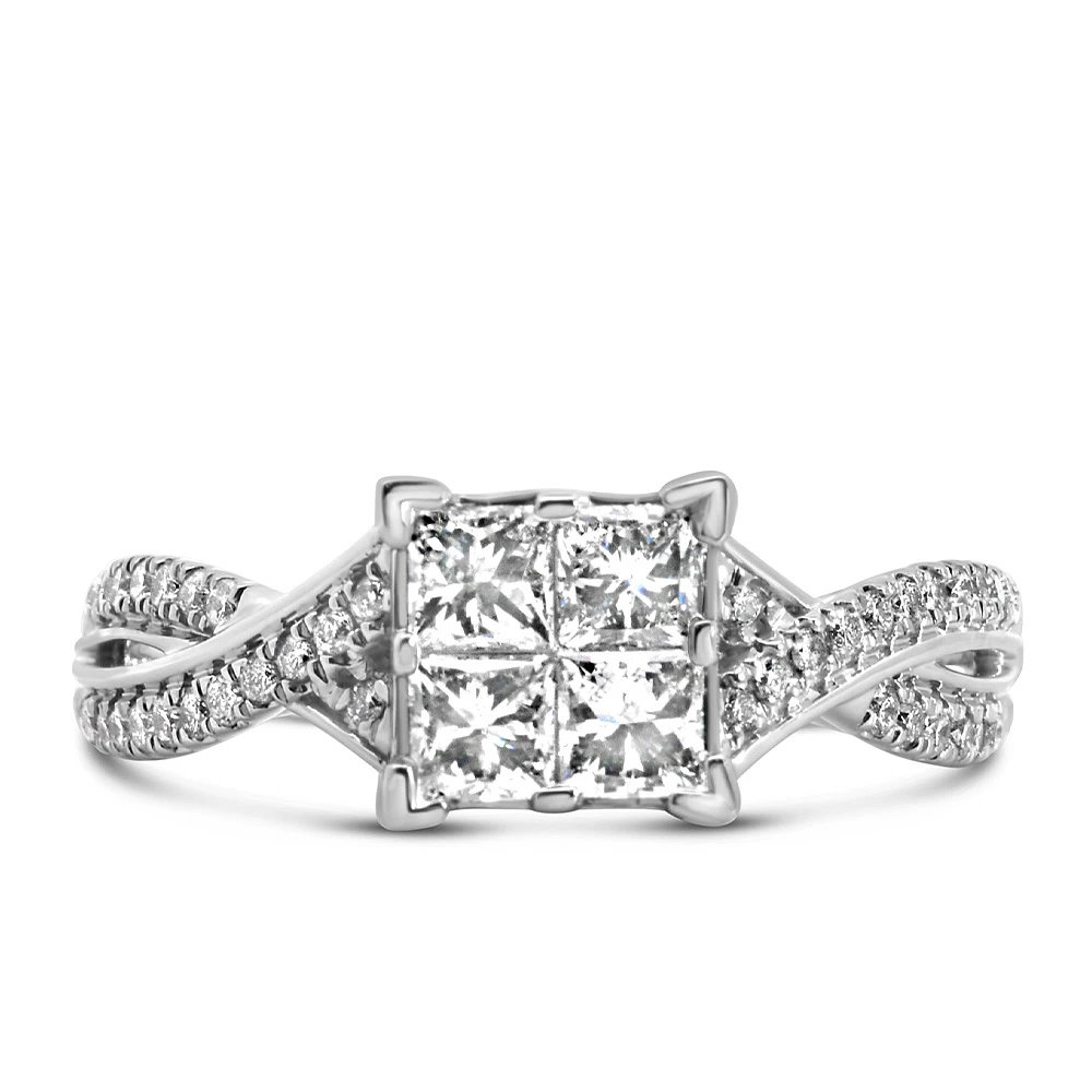Engagement Ring with 1.00 Carat TW of Diamonds in 10kt White Gold