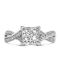 Engagement Ring with 1.00 Carat TW of Diamonds in 10kt White Gold