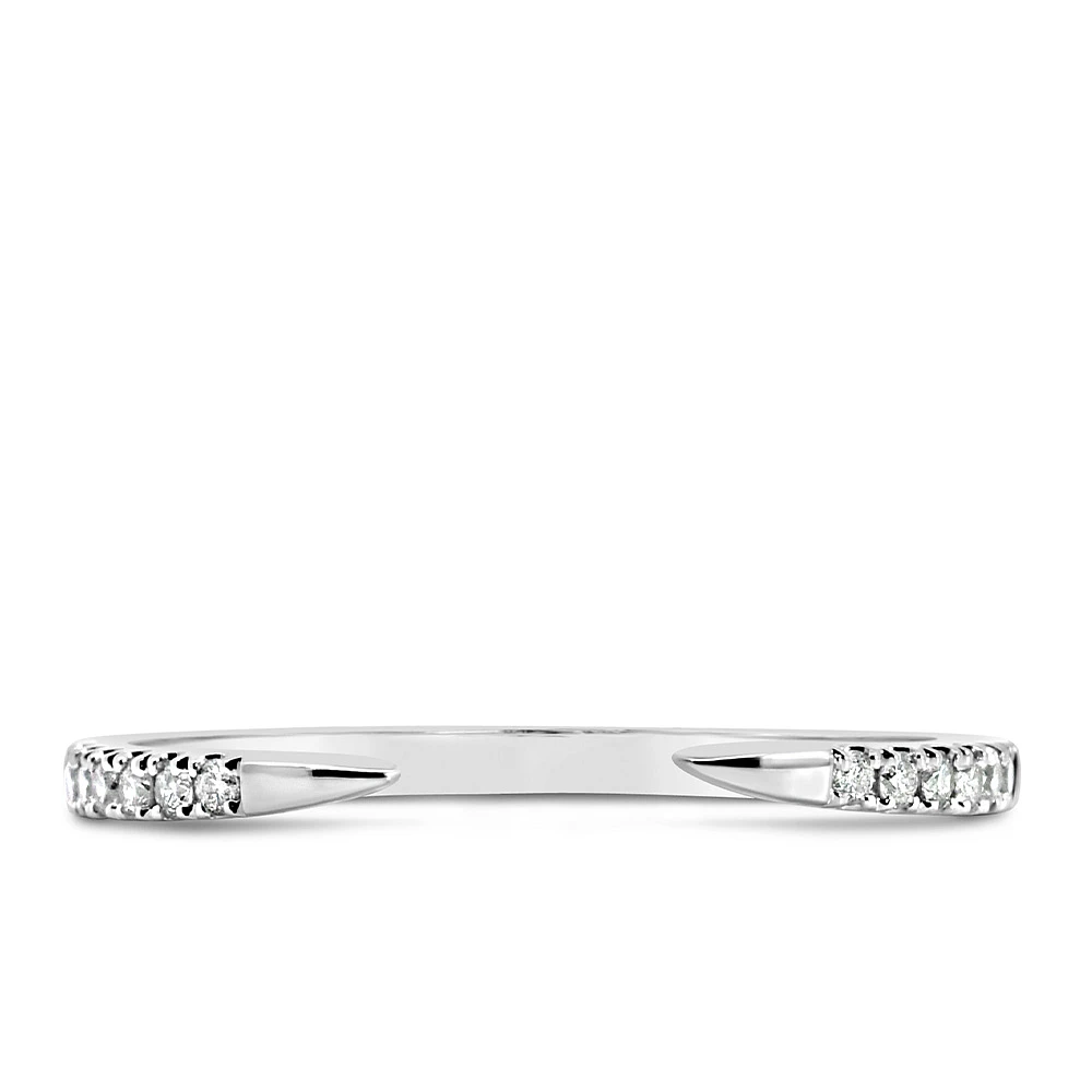 Open Stacking Band with .12 Carat TW of Diamonds in 14kt White Gold