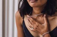 Tennis Necklace with 7.00 Carat TW of Lab Created Diamonds in 14kt White Gold