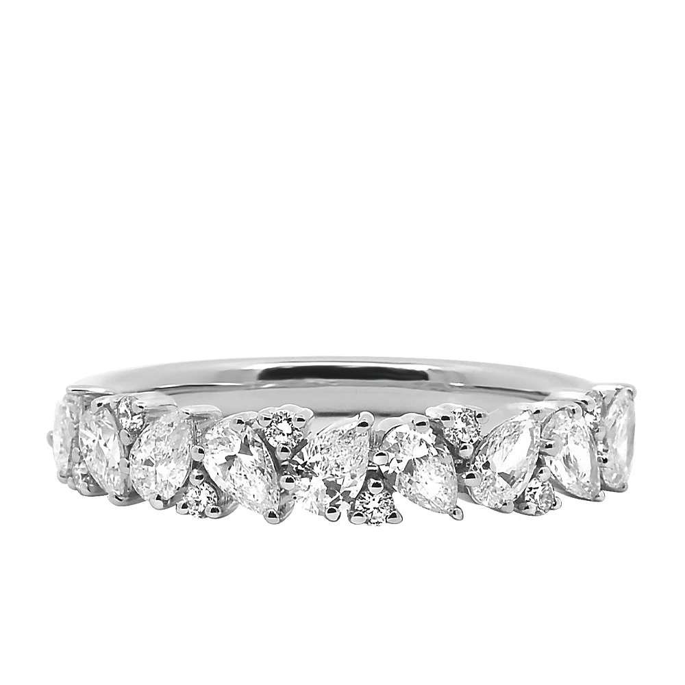 Ring with .80 Carat TW of Lab Created Diamonds in 14kt White Gold