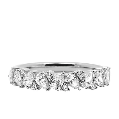 Ring with .80 Carat TW of Lab Created Diamonds in 14kt White Gold