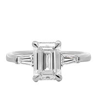 Emerald Cut Engagement Ring with 2.80 Carat TW of Lab Created Diamonds in 14kt White Gold