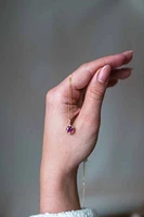 Pendant with 5.5MM Rhodolite Garnet in 10kt Yellow Gold with Chain