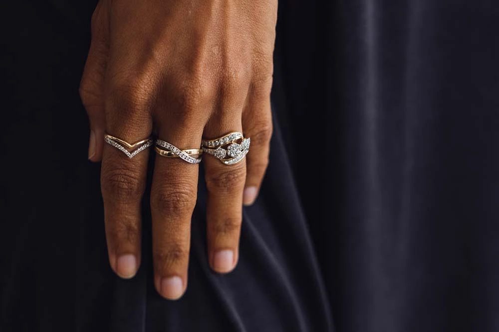 Duo Chevron Ring with .25 Carat TW of Diamonds in 10kt Rose Gold
